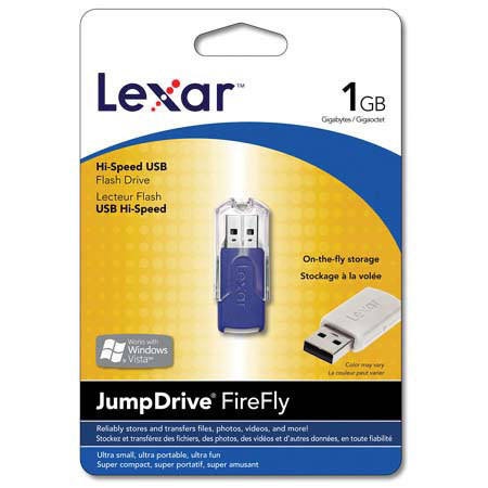 Lexar JumpDrive FireFly, 1 GB Portable Data Storage Device with USB-2.0 Interface - Blue