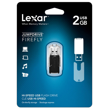 Lexar LJDFF2GBASBNA JumpDrive FireFly, 2 GB, Black