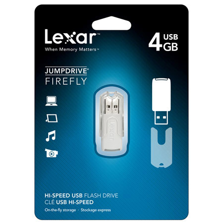 Lexar LJDFF4GBASBNA JumpDrive FireFly, 4GB, White