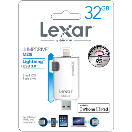 Lexar JumpDrive 32GB M20i Retractable 2-in-1 Flash Drive