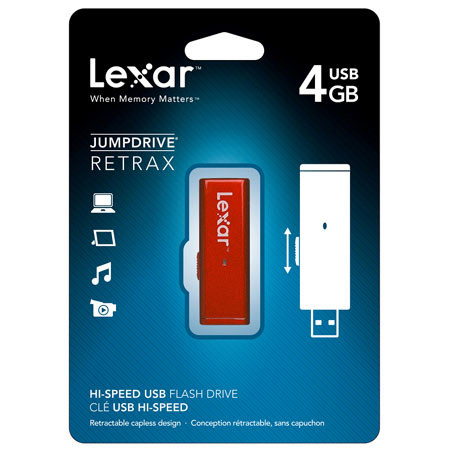 Lexar LJDRX4GBASBNA JumpDrive Retrax, 4GB, Red