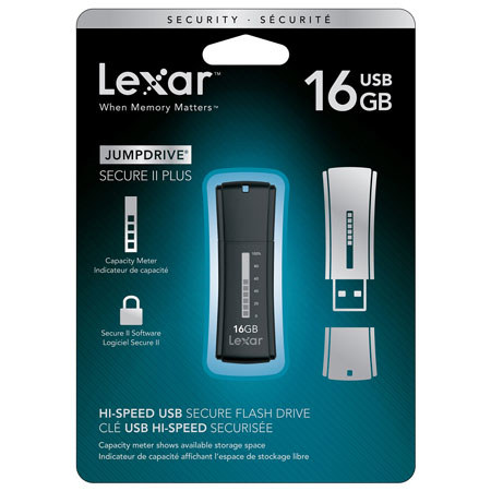 Lexar LJDSEP16GASBNA JumpDrive Secure II Plus, 16GB