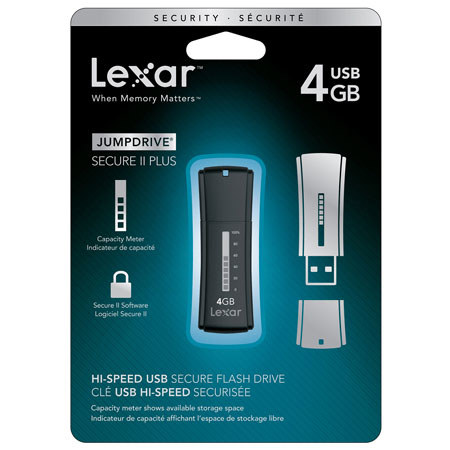 Lexar LJDSEP4GBASBNA JumpDrive Secure II Plus, 4GB