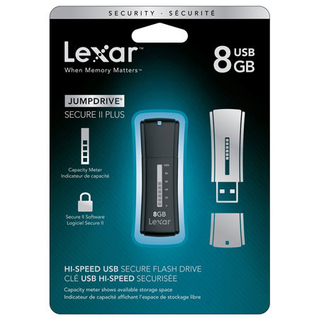 Lexar LJDSEP8GBASBNA JumpDrive Secure II Plus, 8GB