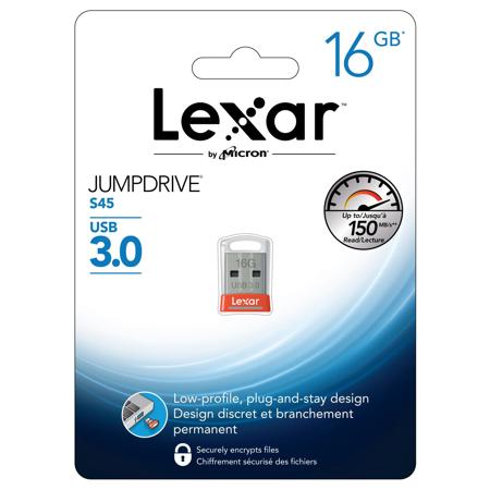 Lexar JumpDrive S45 16GB Flash Drive, Up to 150MB/s Read & 20MB/s Write