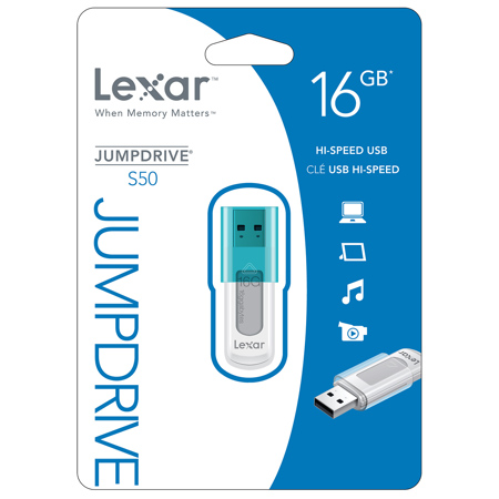 Lexar 16GB JumpDrive S50 USB Flash Drive, Teal