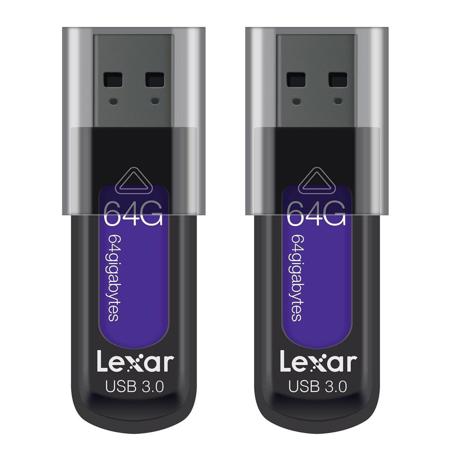 Lexar 2X JumpDrive S57 64GB Flash Drive, USB 3.0, Up to 150MB/s Transfer Speed