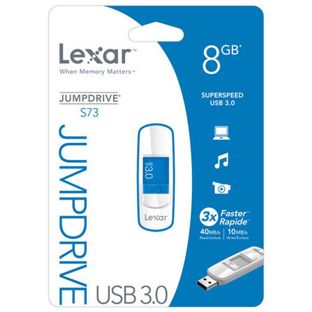 Lexar JumpDrive S73 USB 3.0 8GB Flash Drive, Blue