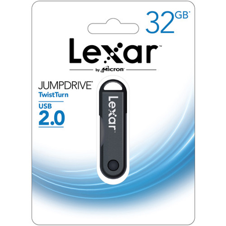 Lexar 32GB JumpDrive TwistTurn USB 2.0 Flash Drive, Gray