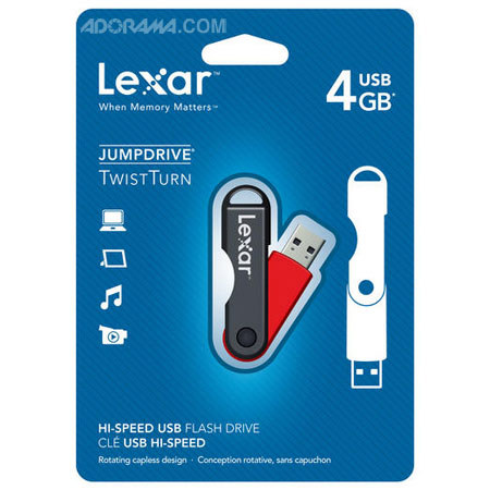 Lexar LJDTT4GBASBNA JumpDrive TwistTurn 4GB, Red