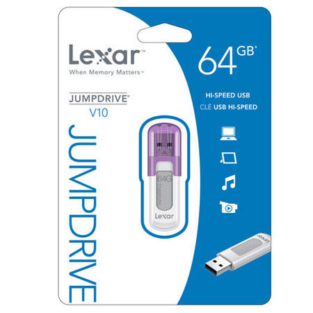 Lexar 64GB JumpDrive V10 USB Flash Drive, Purple