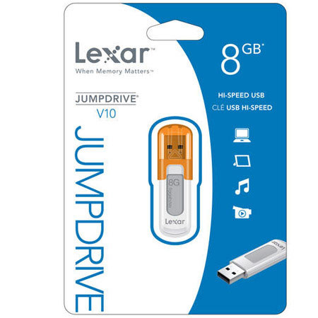 Lexar 8GB JumpDrive V10 USB Flash Drive, Orange