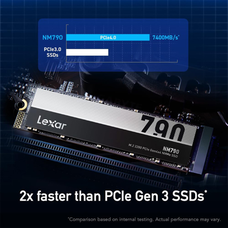 Lexar NM790 4TB PCIe Gen 4x4 NVMe M.2 Internal SSD LNM790X004T-RNNNU