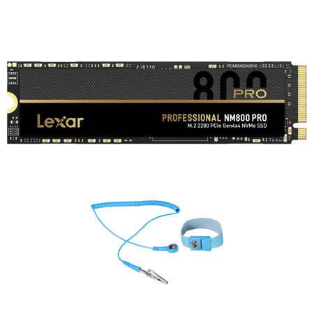 Lexar NM800 Pro 512GB PCIe NVMe M.2 Internal SSD, w/6' Anti-Static Wrist Strap