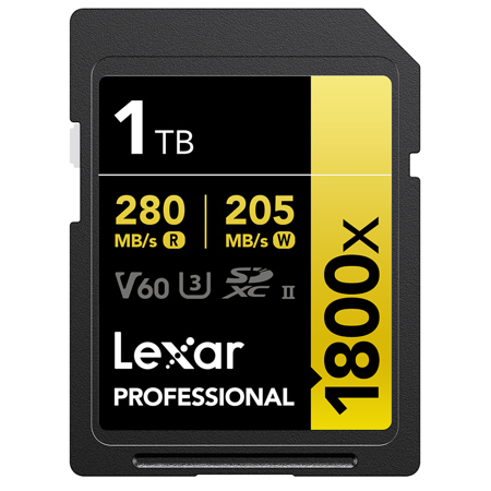 Lexar GOLD Series Professional 1800x 1TB UHS-II SDXC Memory Card
