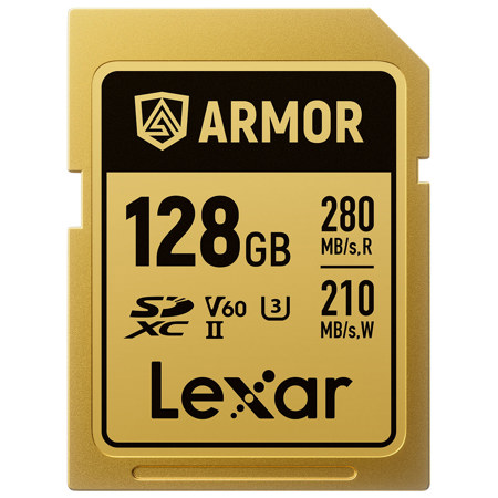 Lexar Professional ARMOR GOLD 128GB UHS-II V60 SDXC Memory Card