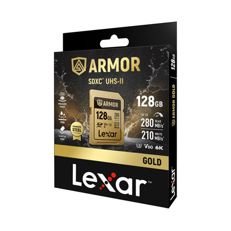 Lexar Professional ARMOR GOLD 128GB UHS-II V60 SDXC Memory Card