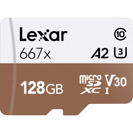 Lexar 128GB Professional 667x Class 10 UHS-I MicroSDXC Memory Card, SD Adapter