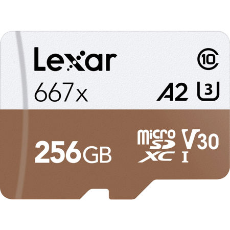 Lexar 256GB Professional 667x Class 10 UHS-I MicroSDXC Memory Card, SD Adapter