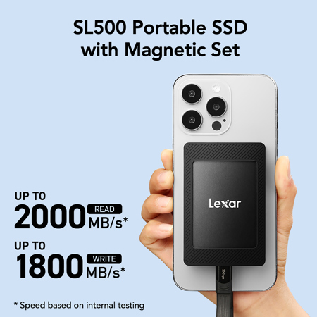 Lexar SL500 USB 3.2 Gen 2 Type-C Portable External SSD w/Magnetic