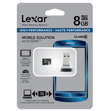 Lexar 8GB High-Speed microSDHC Secure Digital Memory Card with Card Reader