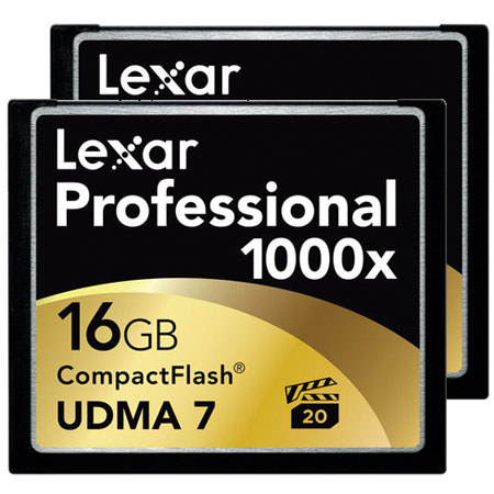 Lexar 16GB Professional 1000x CompactFlash Card, 2 Pack