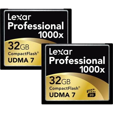 Lexar 32GB Professional 1000x CompactFlash Card, 2 Pack