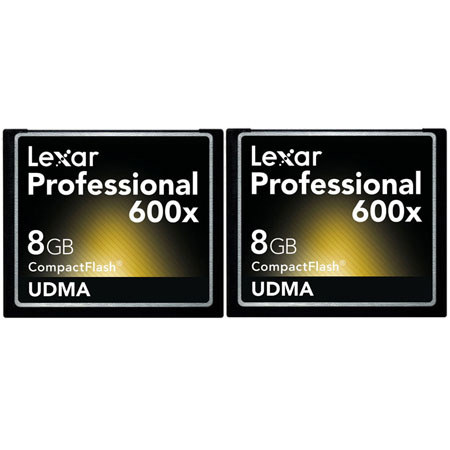 Lexar 8GB, Ultimate Professional-Level, High-Speed Performance UDMA 600x CompactFlash Memory Card - Pack of 2 Cards