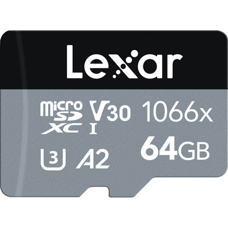 Lexar SILVER Professional 1066x 64GB UHS-I microSDXC Memory Card with SD Adapter
