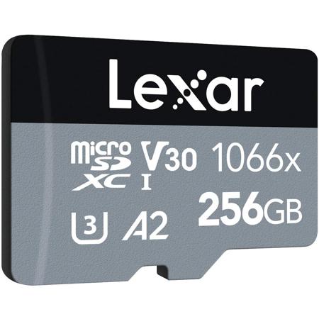 Lexar 256GB Professional 1066x UHS-I microSDXC Memory Card with SD Adapter (SILVER Series)