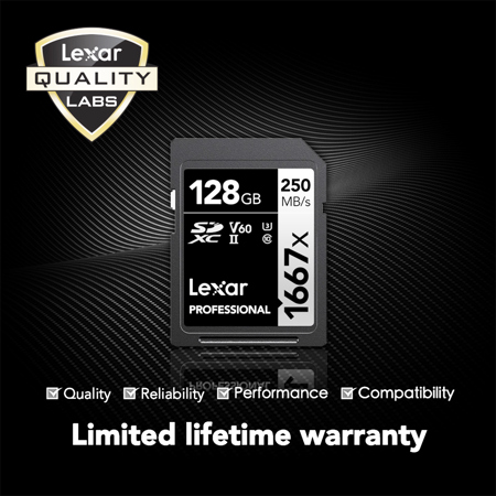 Amazon.com: Lexar 128GB Professional 1667x SD Card, UHS-II