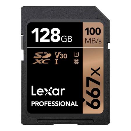 Lexar Professional 667x 128GB SDXC UHS-I/U3 Memory Card