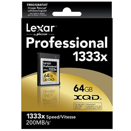 Lexar 64GB XQD Professional 1333x Memory Card, 200 MB/s Maximum Read Speed
