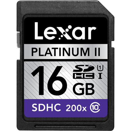 Lexar 16GB Class 10, 200x Platinum II Series Secure Digital Memory Card