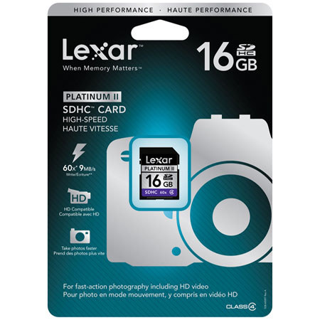 Lexar LSD16GBSBNA060 16GB 60x Platinum II SDHC Card