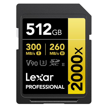 Lexar GOLD Series Professional 2000x 512GB UHS-II SDXC Memory Card