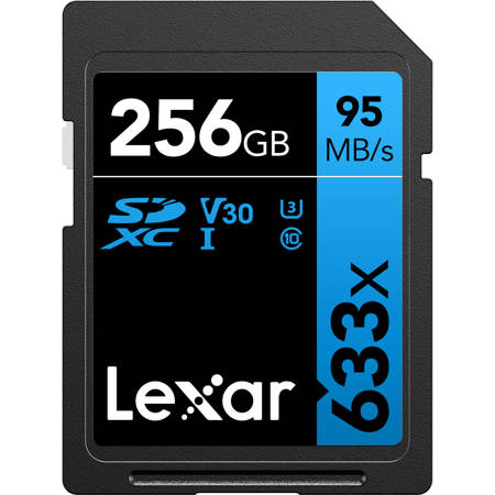 Lexar 256GB Professional 633x Class 10 UHS-I U3 SDXC Memory Card