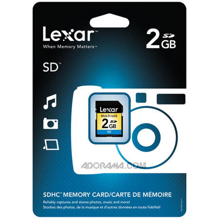 Lexar 2GB Secure Digital (SD) Memory Card.