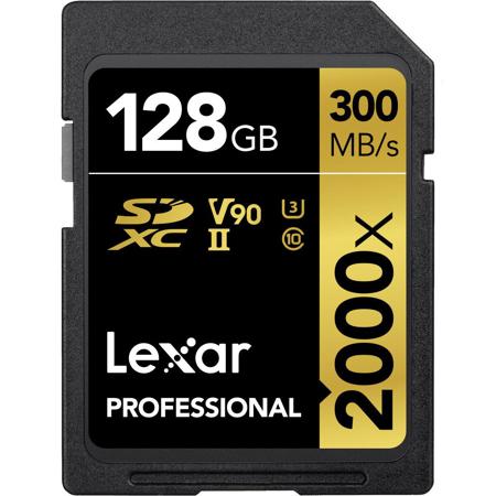 Lexar 128GB Professional 2000x UHS-II SDXC U3 Memory Card with Card Reader