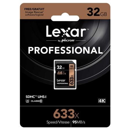 Lexar 32GB Class 10 UHS-I U3 SDHC Memory Card
