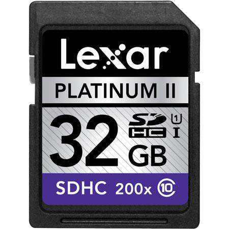 Lexar 32GB Class 10, 200x Platinum II Series SDHC Memory Cards, 2 Pack