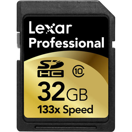 Lexar LSD32GCRBNA1332 32GB 133x SDHC Memory Card 2-PACK