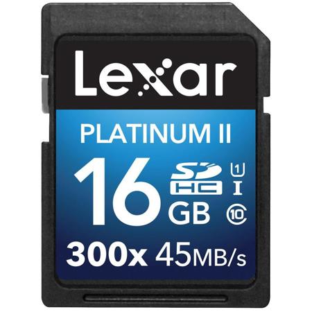 Lexar 16GB Platinum II 300x Class 10 UHSI-U1 SDHC Memory Card