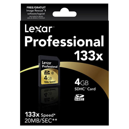 Lexar SD4GB133381 4GB, 133x High Speed SDHC Memory Card