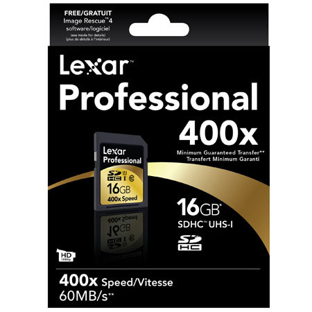 Lexar 16GB Class 10, Professional 400x SDHC UHS-I Memory Card