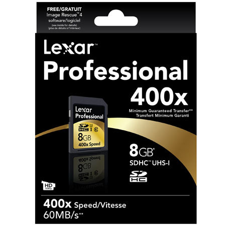 Lexar 8GB Class 10, Professional 400x SDHC UHS-I Memory Card