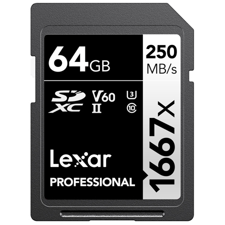 Lexar SILVER Series Professional 1667x 64GB UHS-II SDXC Memory Card