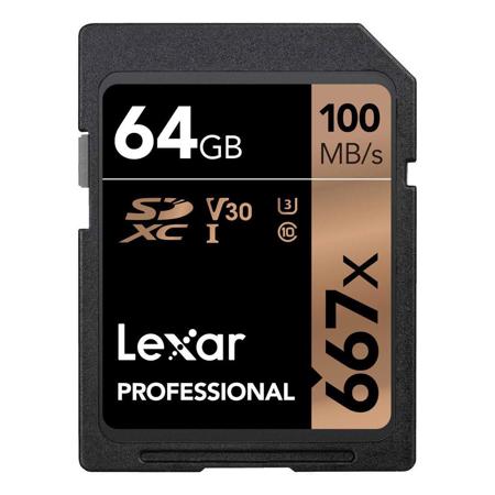 Lexar Professional 667x 64GB SDXC UHS-I/U3 Memory Card
