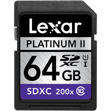 Lexar 64GB Class 10, 200x Platinum II Series SDXC Memory Cards, 2 Pack