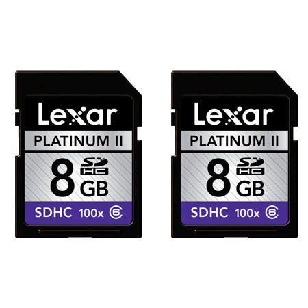 Lexar ILXSD8G12P22 8GB, 100x SDHC Memory Card 2-Pack